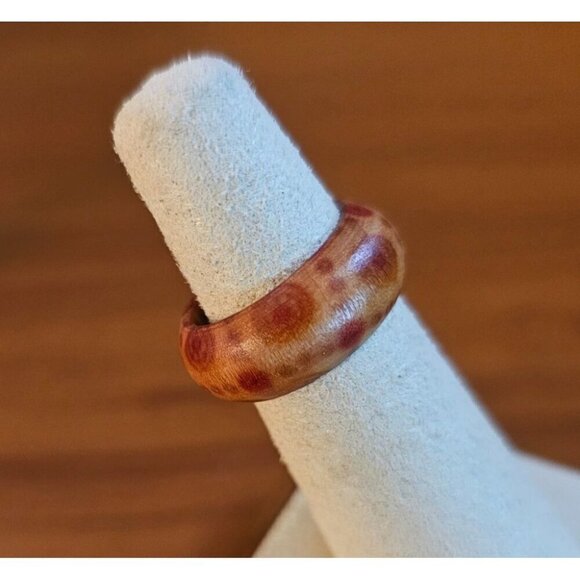 Size 5 Real Wood Unisex Ring Handcrafted Matte Finish Minimalist Jewelry - Picture 3 of 3